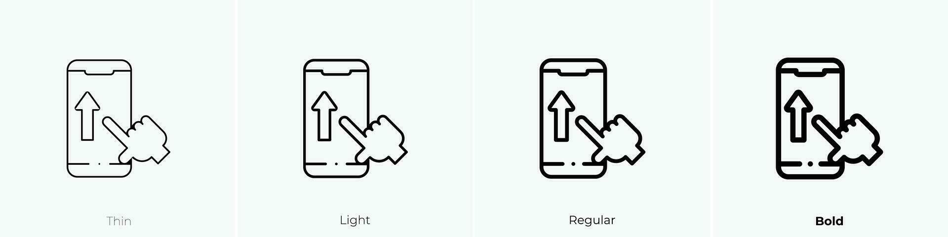 Telefono icona. sottile, luce, regolare e grassetto stile design isolato su bianca sfondo vettore