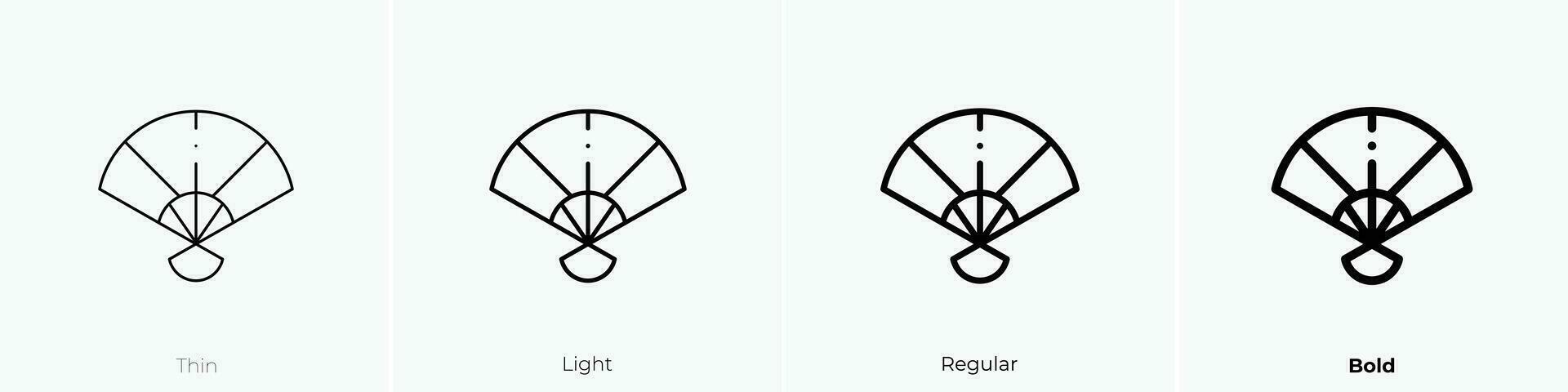 carta fan icona. sottile, luce, regolare e grassetto stile design isolato su bianca sfondo vettore