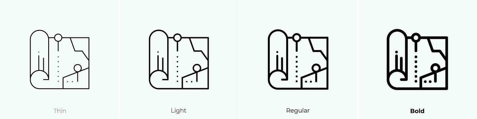 sentiero icona. sottile, luce, regolare e grassetto stile design isolato su bianca sfondo vettore