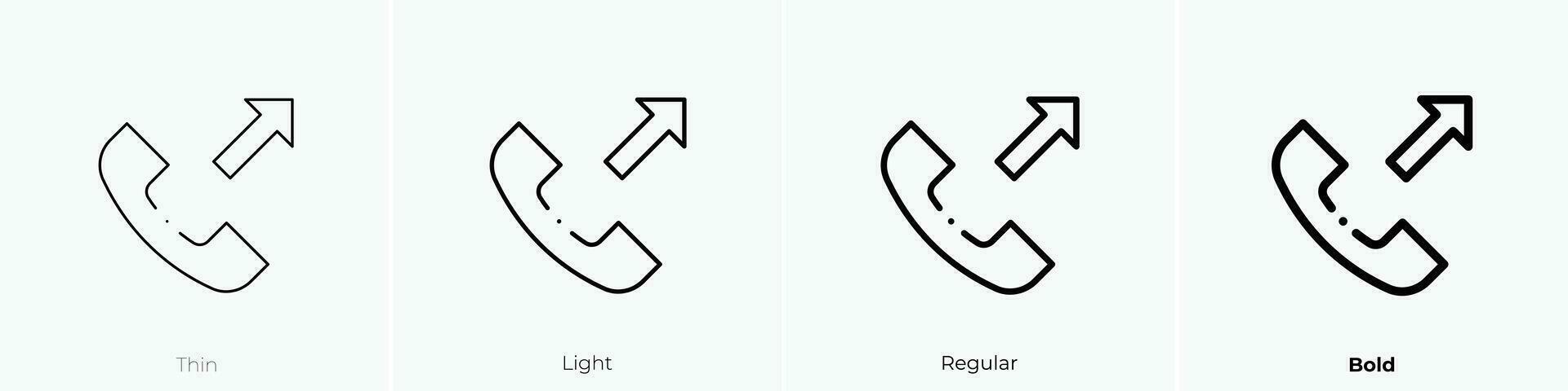 Telefono chiamata icona. sottile, luce, regolare e grassetto stile design isolato su bianca sfondo vettore