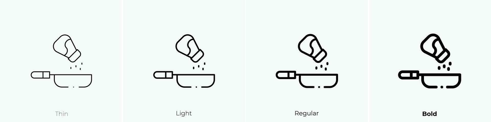 padella icona. sottile, luce, regolare e grassetto stile design isolato su bianca sfondo vettore