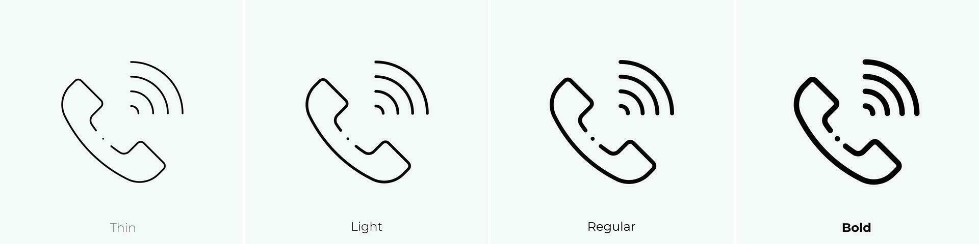 Telefono icona. sottile, luce, regolare e grassetto stile design isolato su bianca sfondo vettore