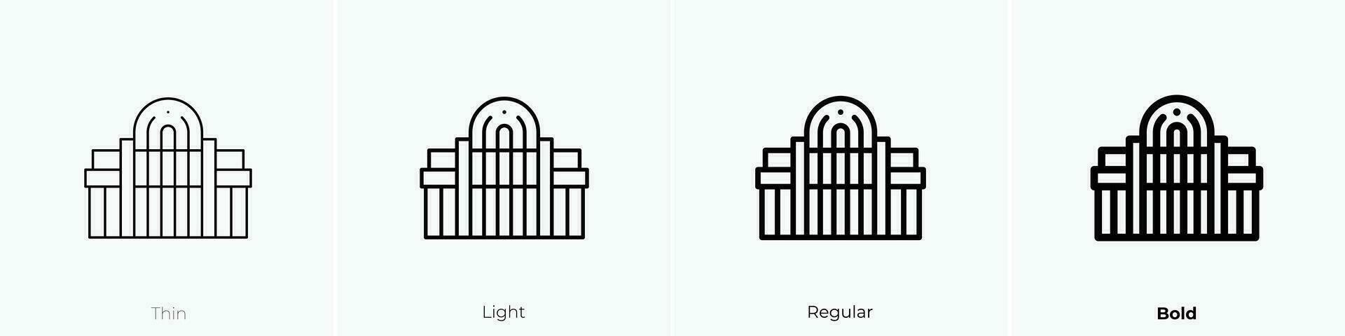 parlamento icona. sottile, luce, regolare e grassetto stile design isolato su bianca sfondo vettore