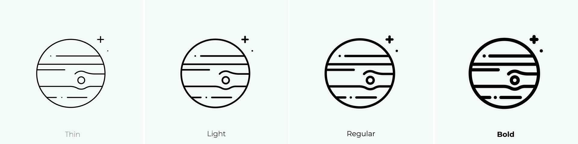 pianeta icona. sottile, luce, regolare e grassetto stile design isolato su bianca sfondo vettore