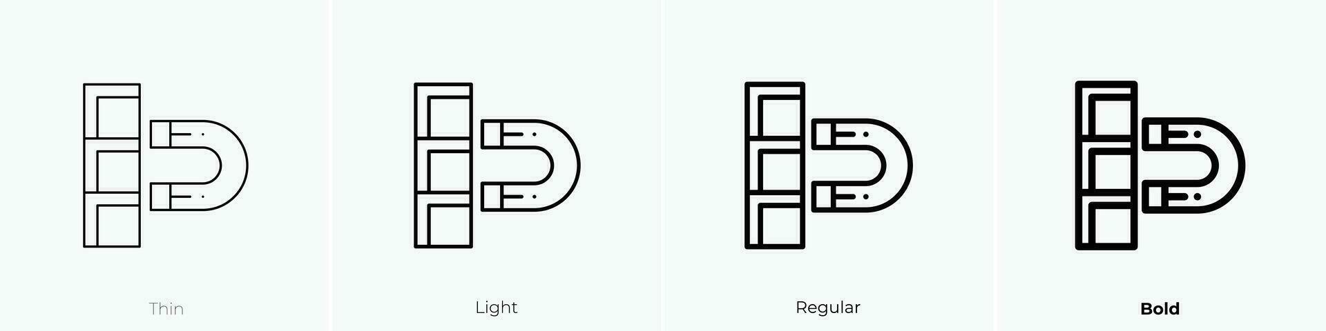 pixel icona. sottile, luce, regolare e grassetto stile design isolato su bianca sfondo vettore