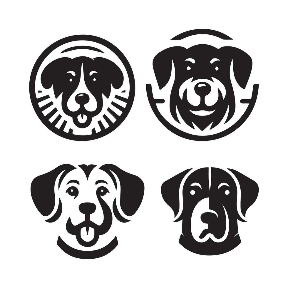 cane testa icona. piatto stile. cartone animato cane viso. vettore illustrazione. silhouette semplice. animale logotipo concetto. logo design modello.