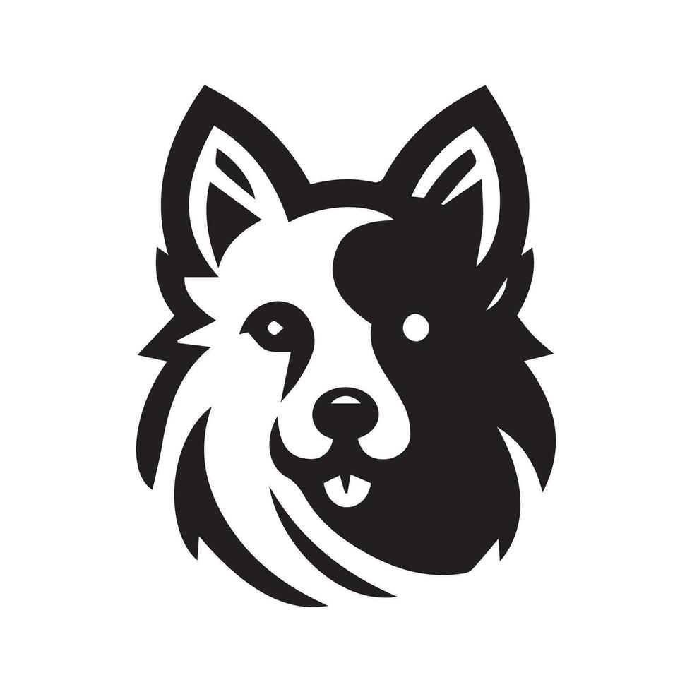 cane testa icona. piatto stile. cartone animato cane viso. vettore illustrazione. silhouette semplice. animale logotipo concetto. logo design modello.