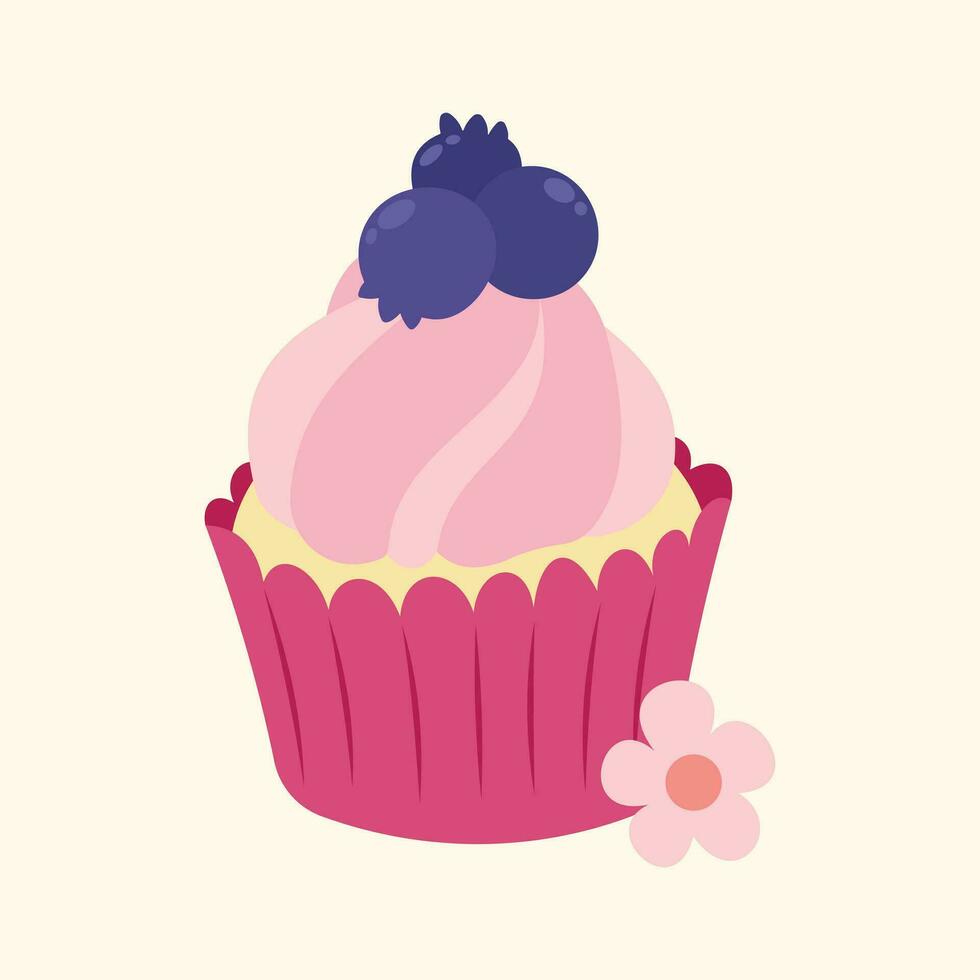 carino Cupcake disegni decorazione frutta vettore