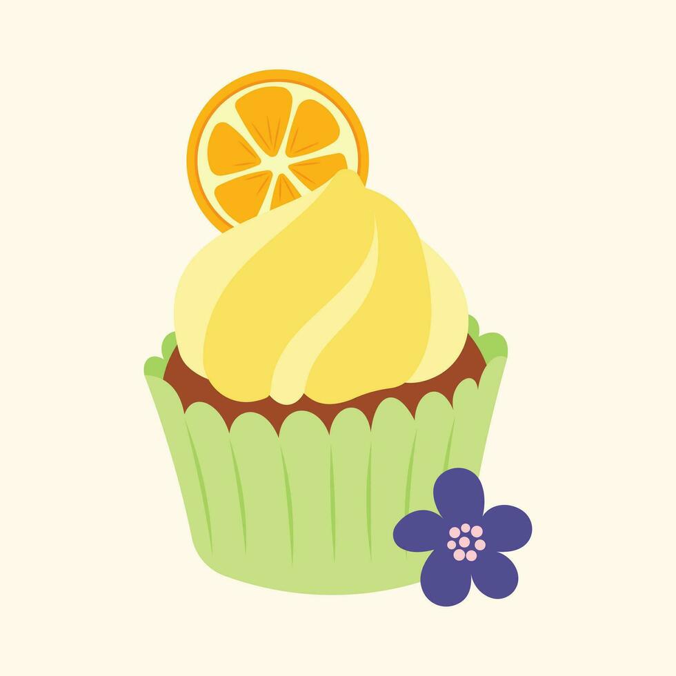 carino Cupcake disegni decorazione frutta vettore