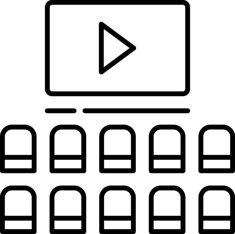 film sala schema vettore illustrazione icona