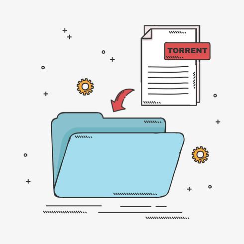 Vettore di file di Torrent disegnato a mano