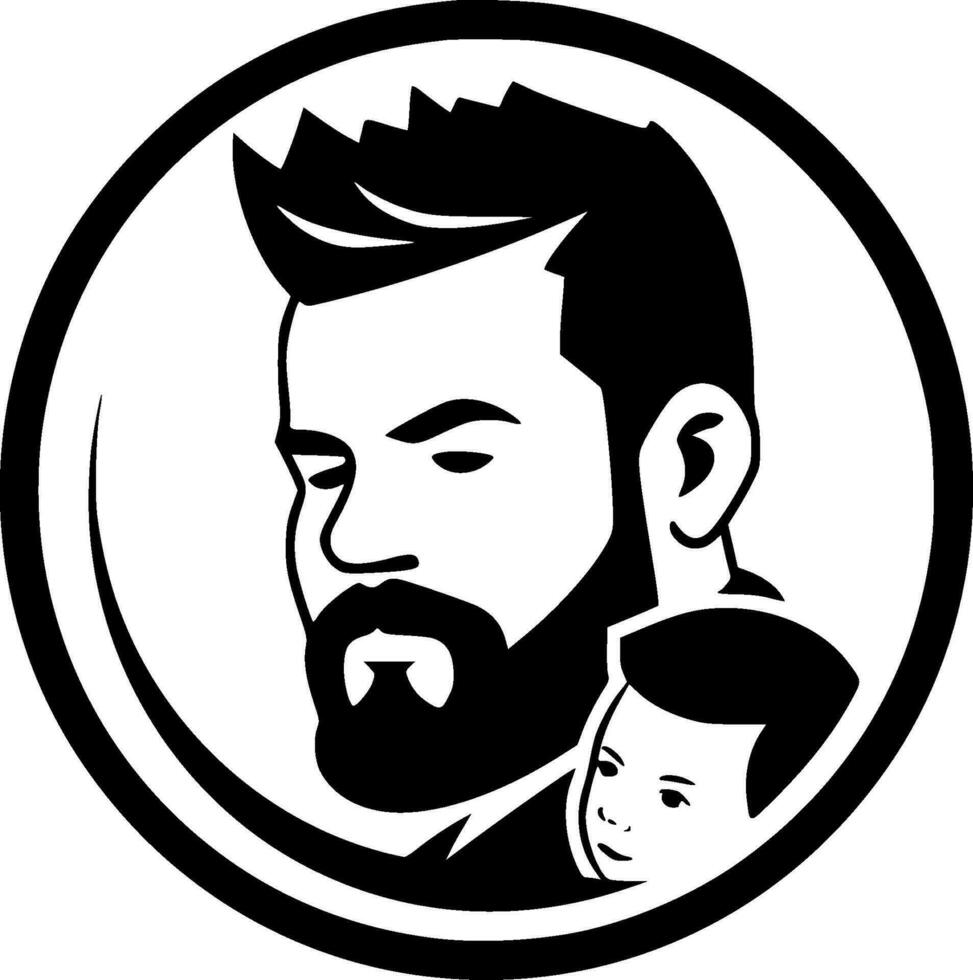 padre - nero e bianca isolato icona - vettore illustrazione
