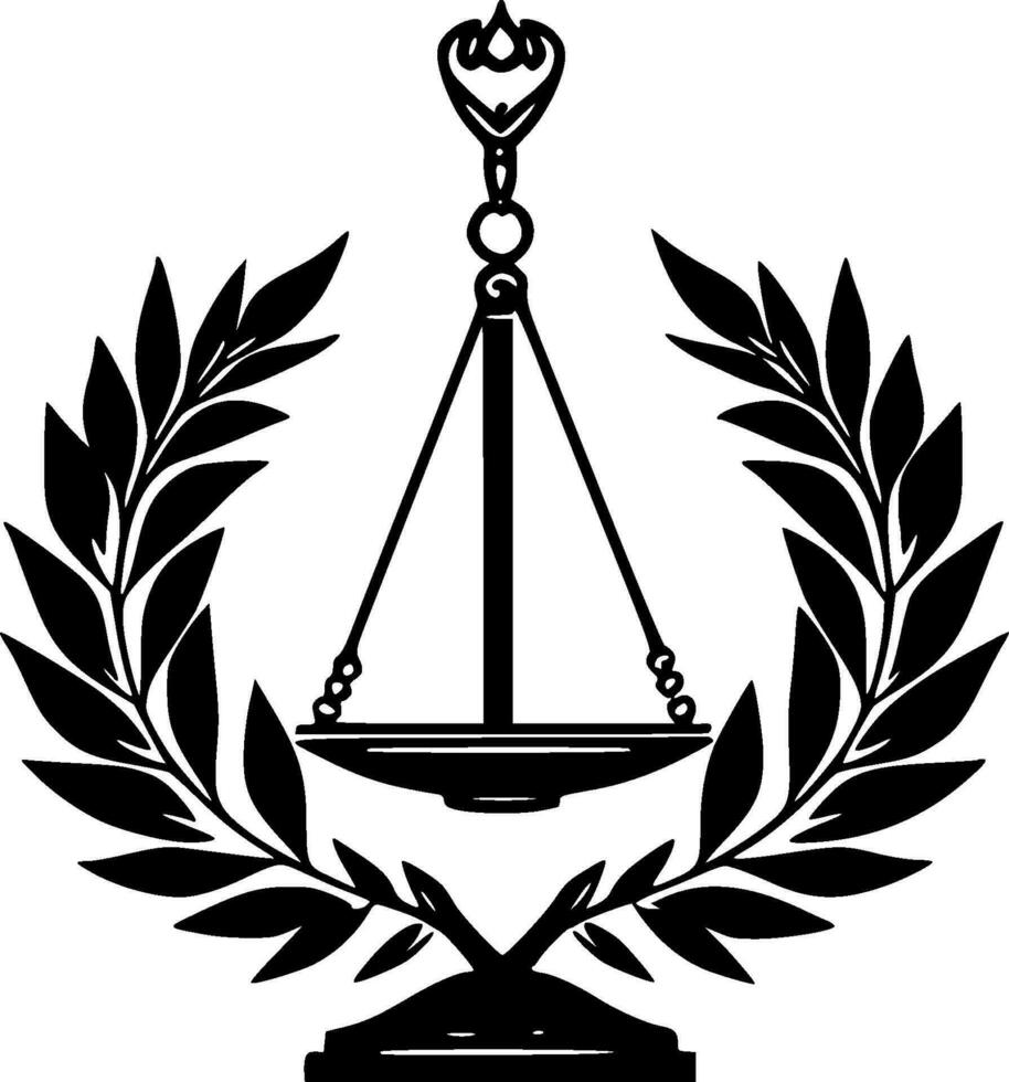 giustizia - minimalista e piatto logo - vettore illustrazione
