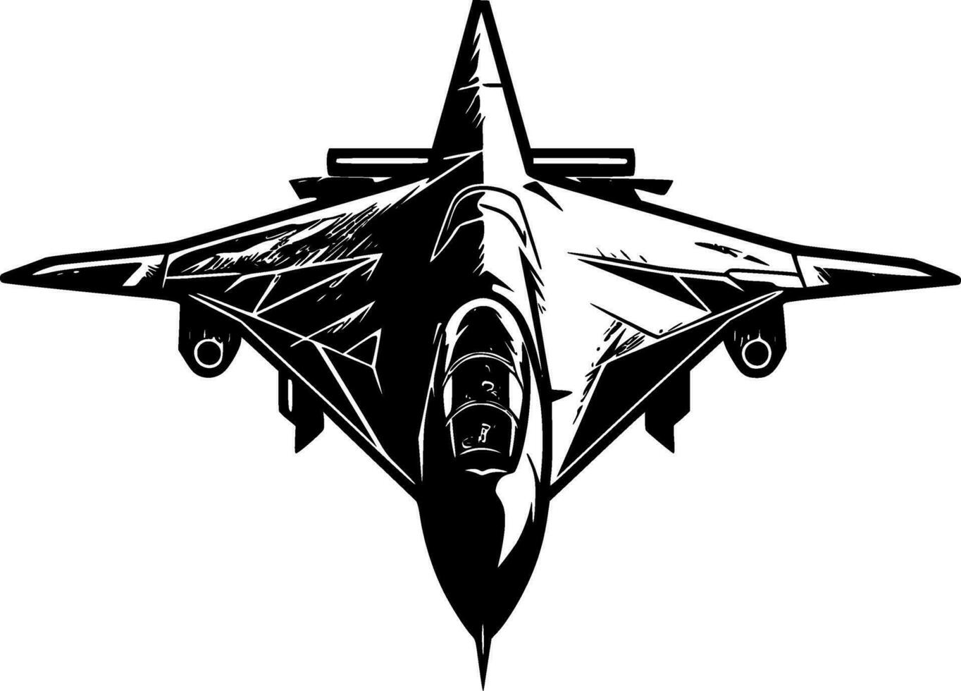 combattente Jet, minimalista e semplice silhouette - vettore illustrazione
