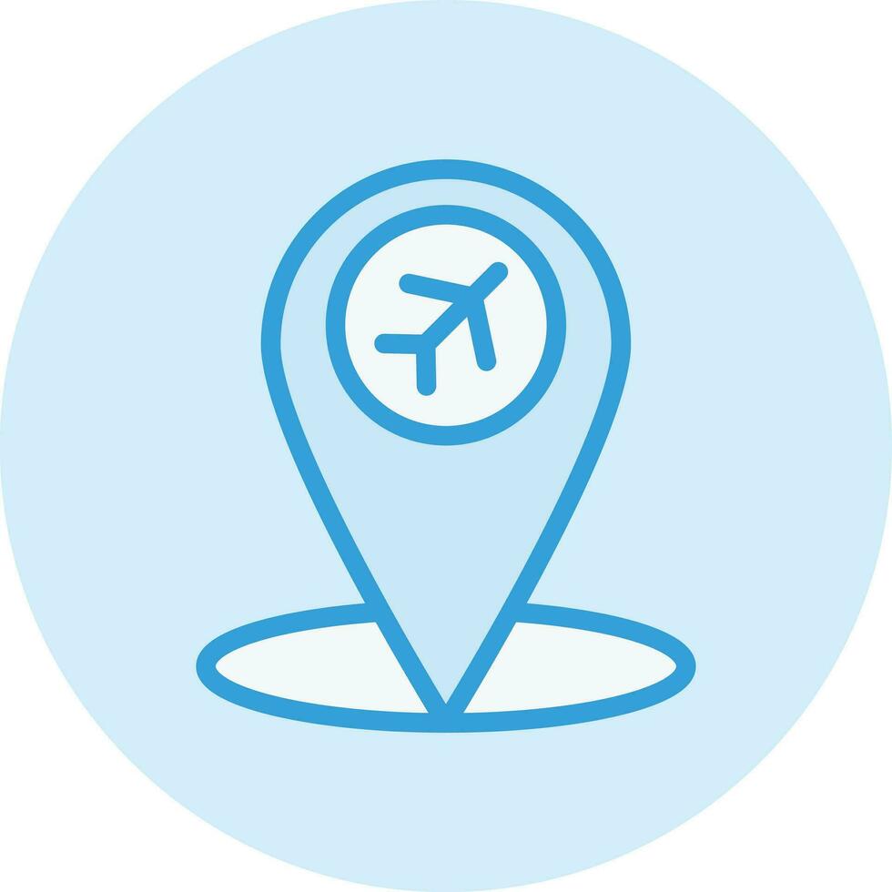 illustrazione del design dell'icona di vettore della posizione dell'aeroporto
