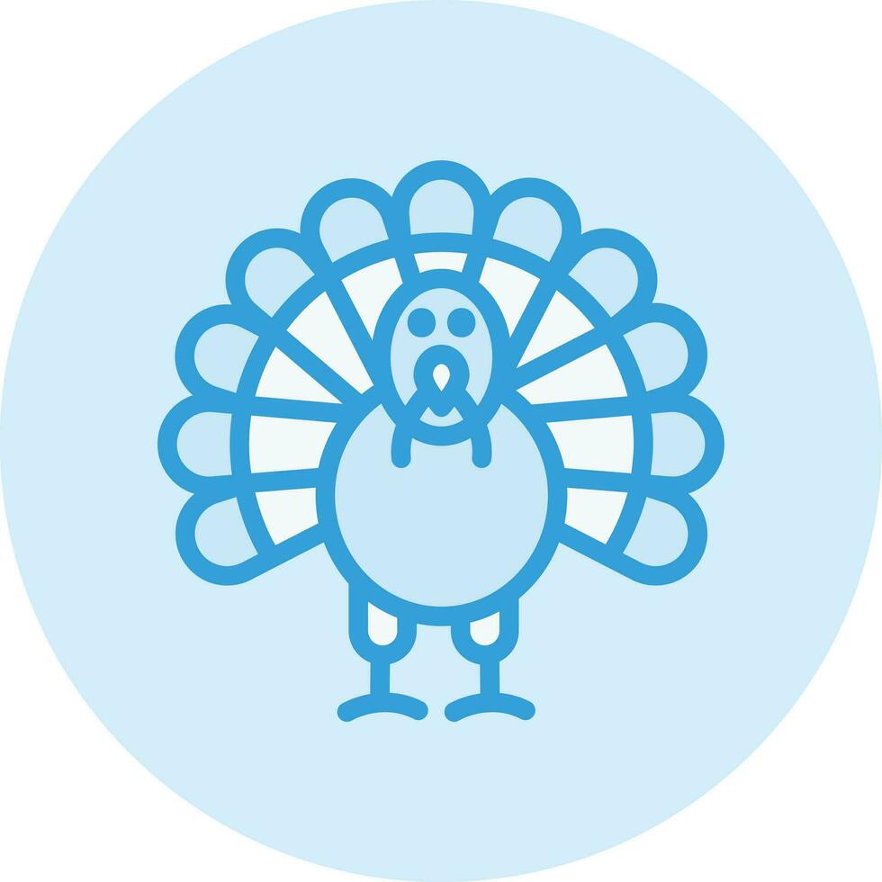 illustrazione del disegno dell'icona di vettore di pollo di tacchino
