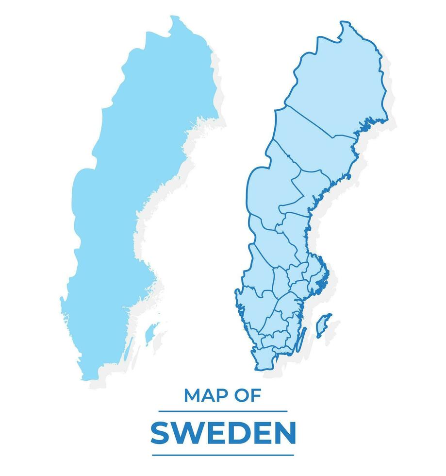vettore Svezia carta geografica impostato semplice piatto e schema stile illustrazione