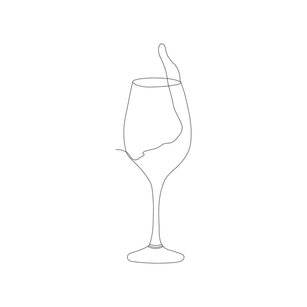 bicchieri uno linea arte, continuo disegno. vettore illustrazione isolato su bianca sfondo