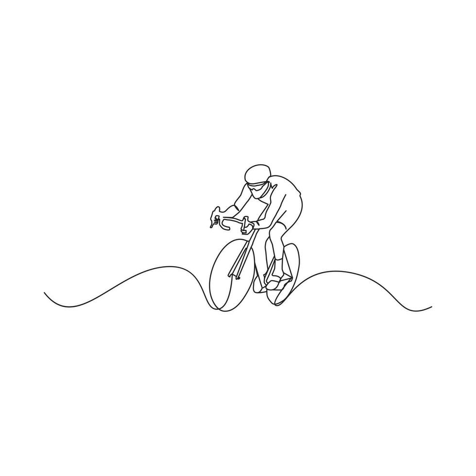bicicletta singolo continuo linea disegno . di moda uno linea disegnare design vettore illustrazione