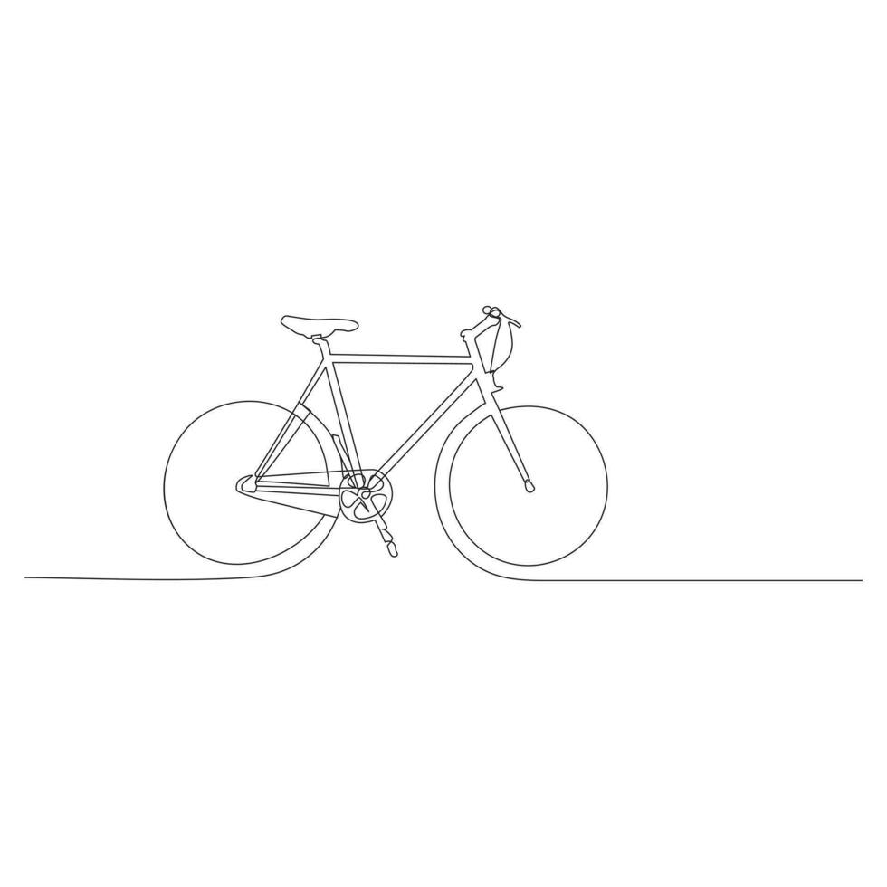 bicicletta singolo continuo linea disegno . di moda uno linea disegnare design vettore illustrazione