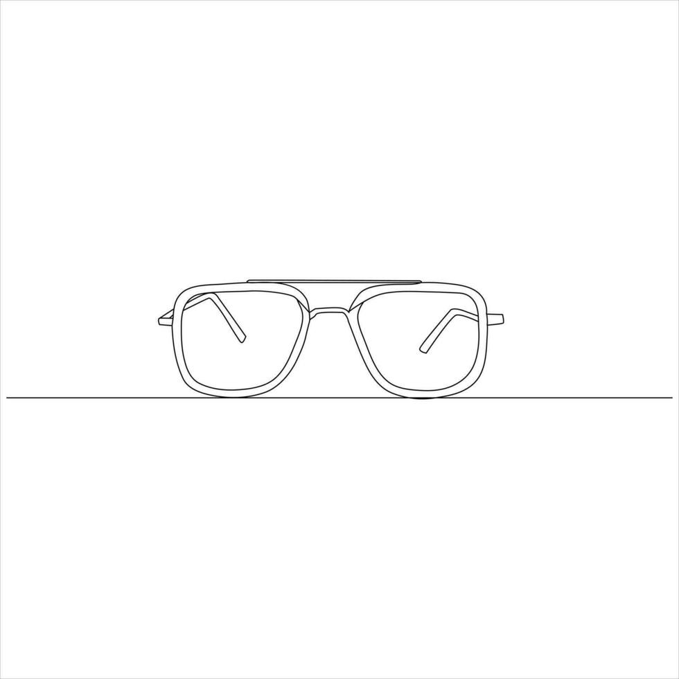 bicchieri singolo continuo linea arte disegno vettore. uno linea bicchieri vettore sfondo. protezione occhio a partire dal sole. vettore illustrazione