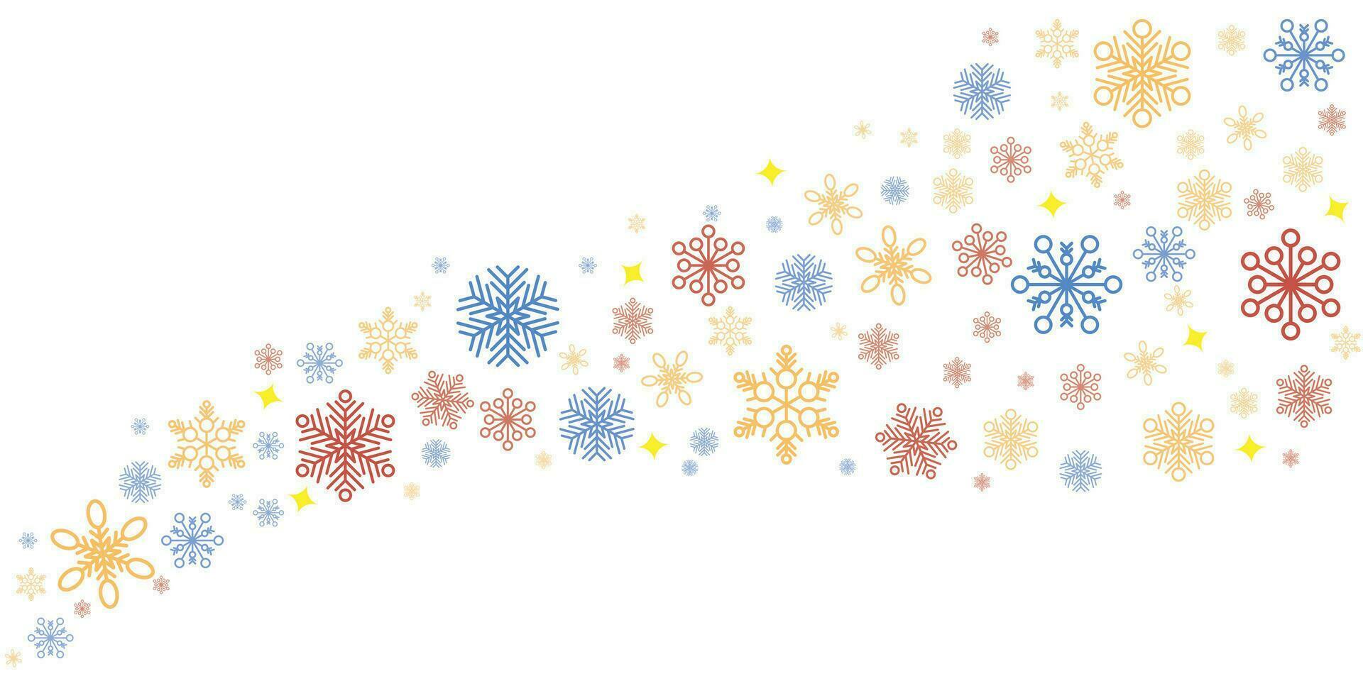 inverno e Natale sfondo vettore design con i fiocchi di neve con copyspace