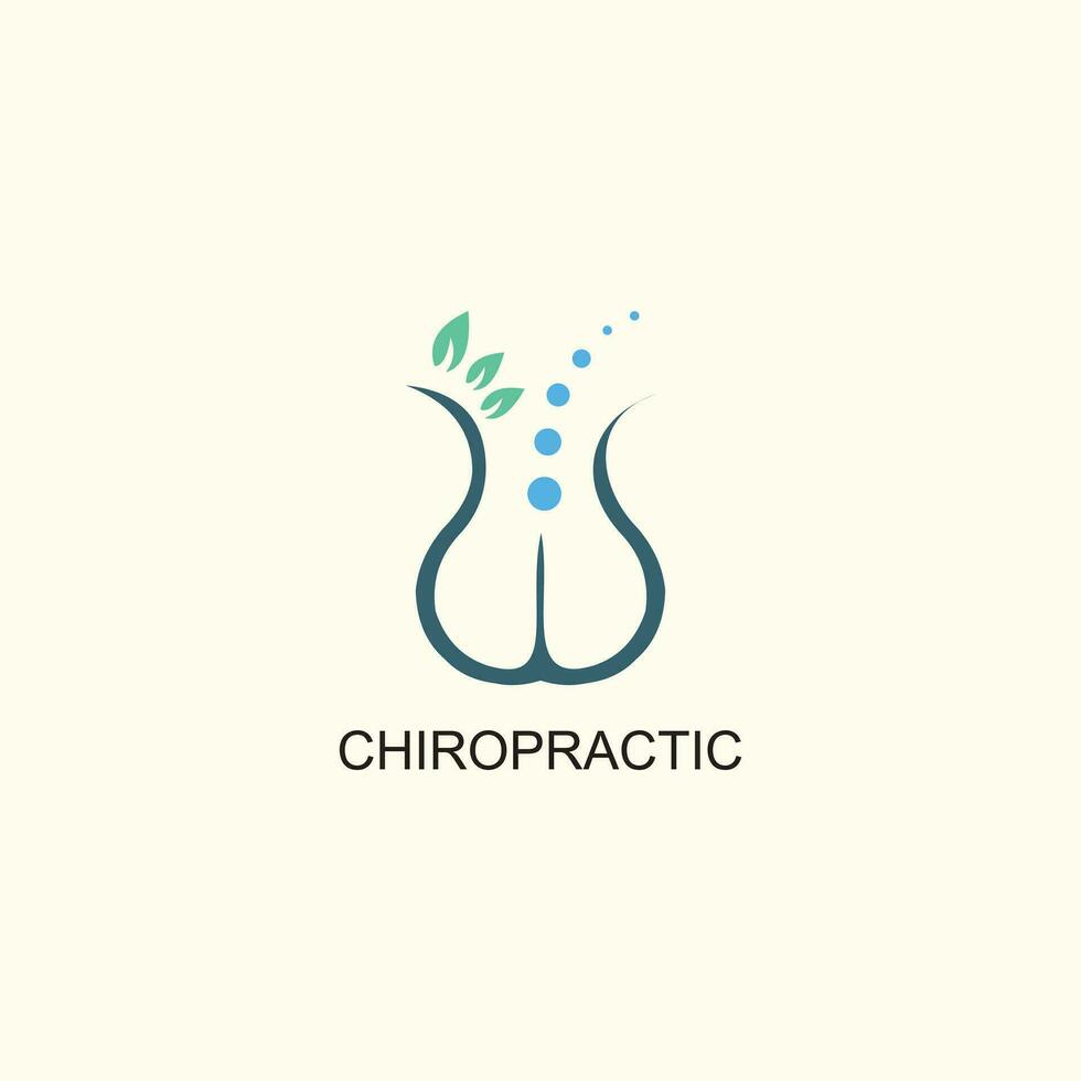 chiropratica logo design con unico elemento stile premio vettore