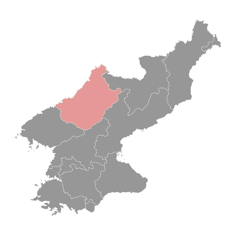 chagang Provincia carta geografica, amministrativo divisione di nord Corea. vettore illustrazione.