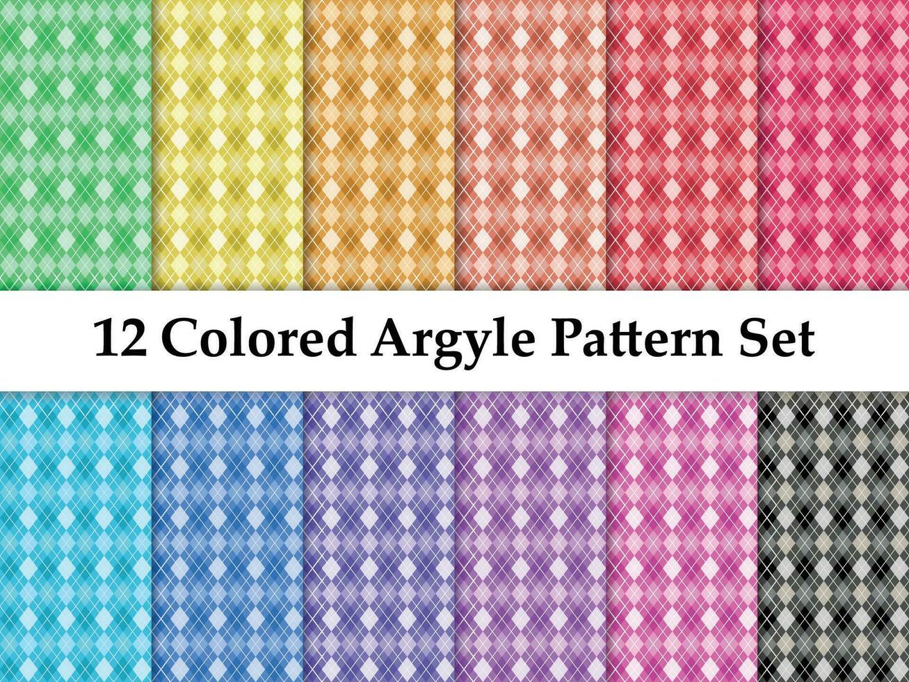 colorato elegante senza soluzione di continuità argyle modello impostato vettore