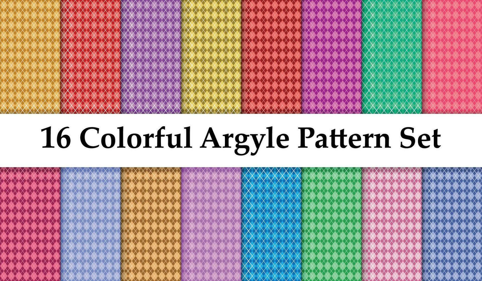 impostato di un' senza soluzione di continuità colorato argyle modello vettore