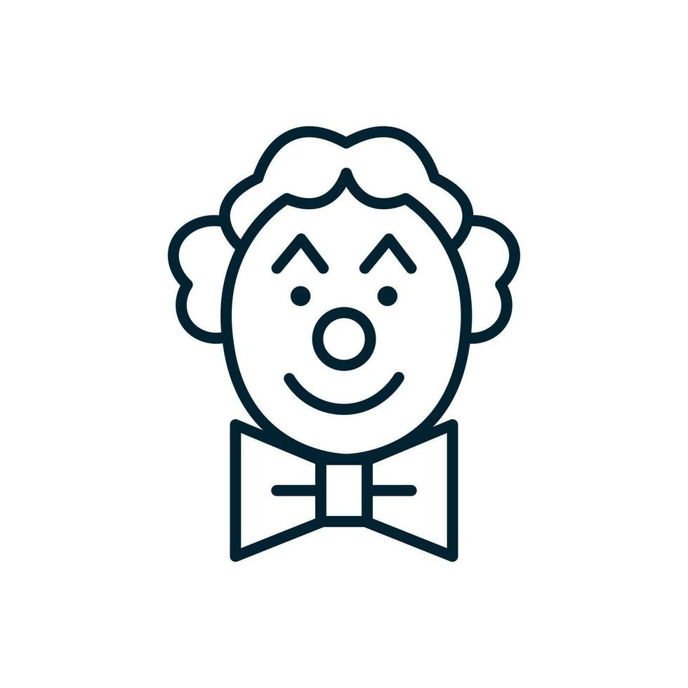 clown linea icona. vettore illustrazione, simbolo logo design stile
