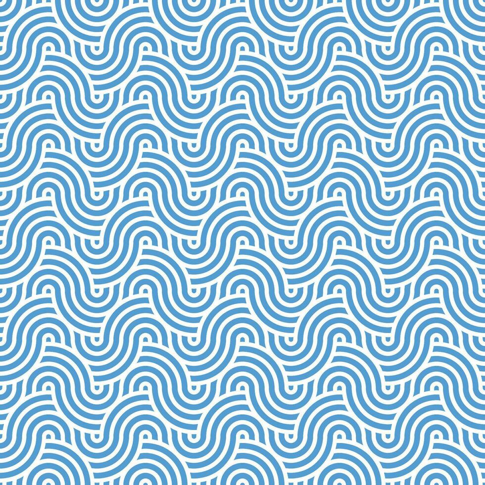 senza soluzione di continuità astratto blu geometrico giapponese cerchi Linee e onde modello vettore