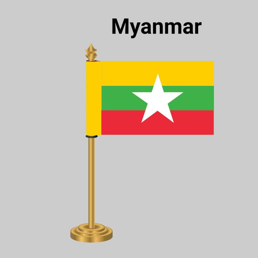 Myanmar bandiera con scrivania In piedi vettore