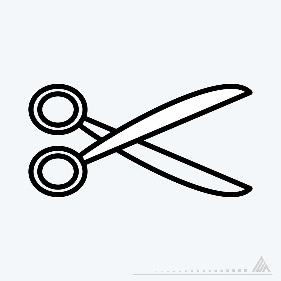 icona vettore di forbici - stile di linea