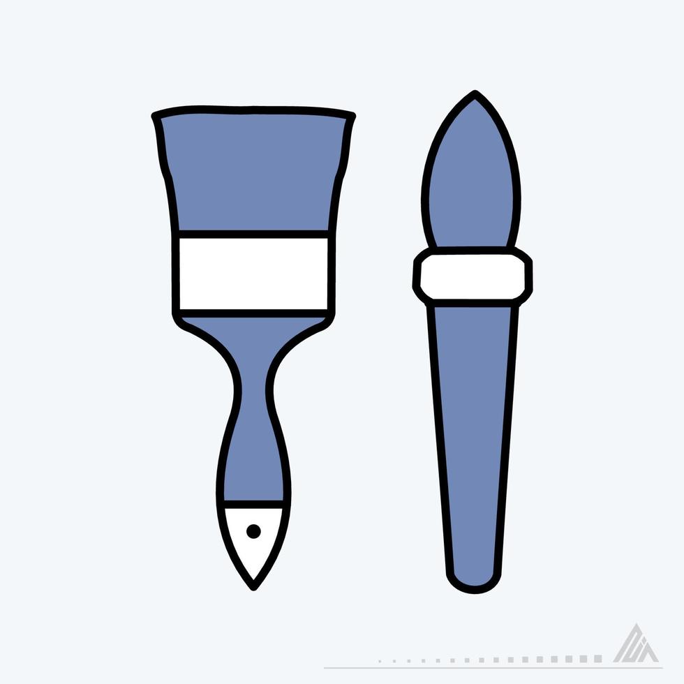 icona vettore di pennelli - stile blu scuro