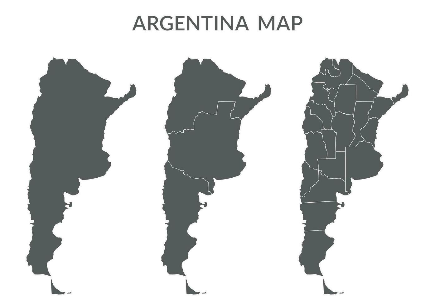 argentina carta geografica impostato nel grigio colore vettore