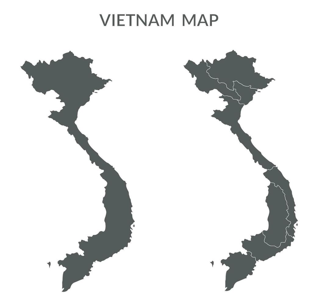 Vietnam carta geografica impostato nel grigio colore. vettore