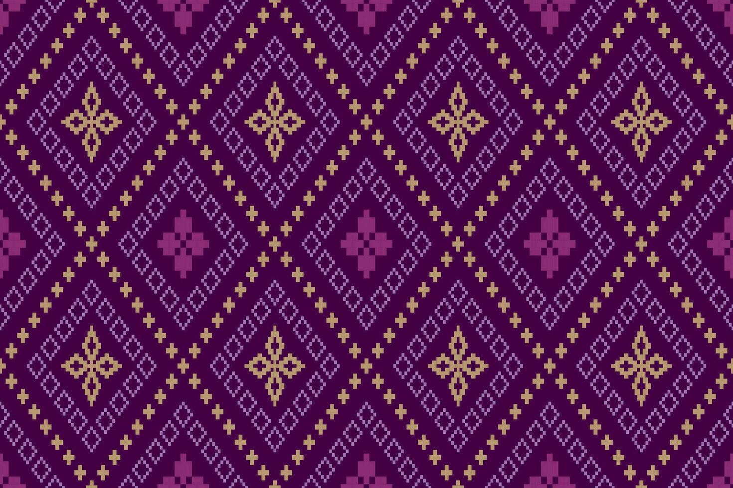 viola attraversare punto tradizionale etnico modello paisley fiore ikat sfondo astratto azteco africano indonesiano indiano senza soluzione di continuità modello per tessuto Stampa stoffa vestito tappeto le tende e sarong vettore