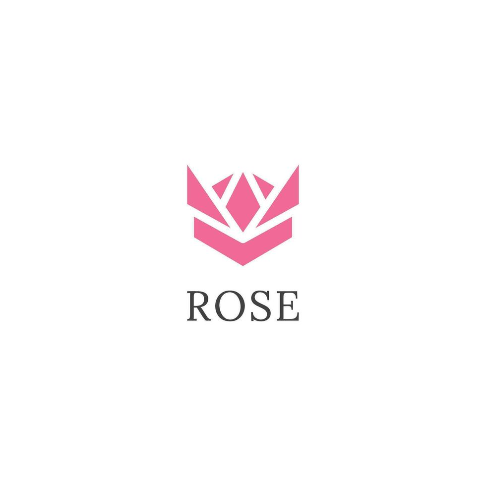 rosa rosa fiore logo icona vettore