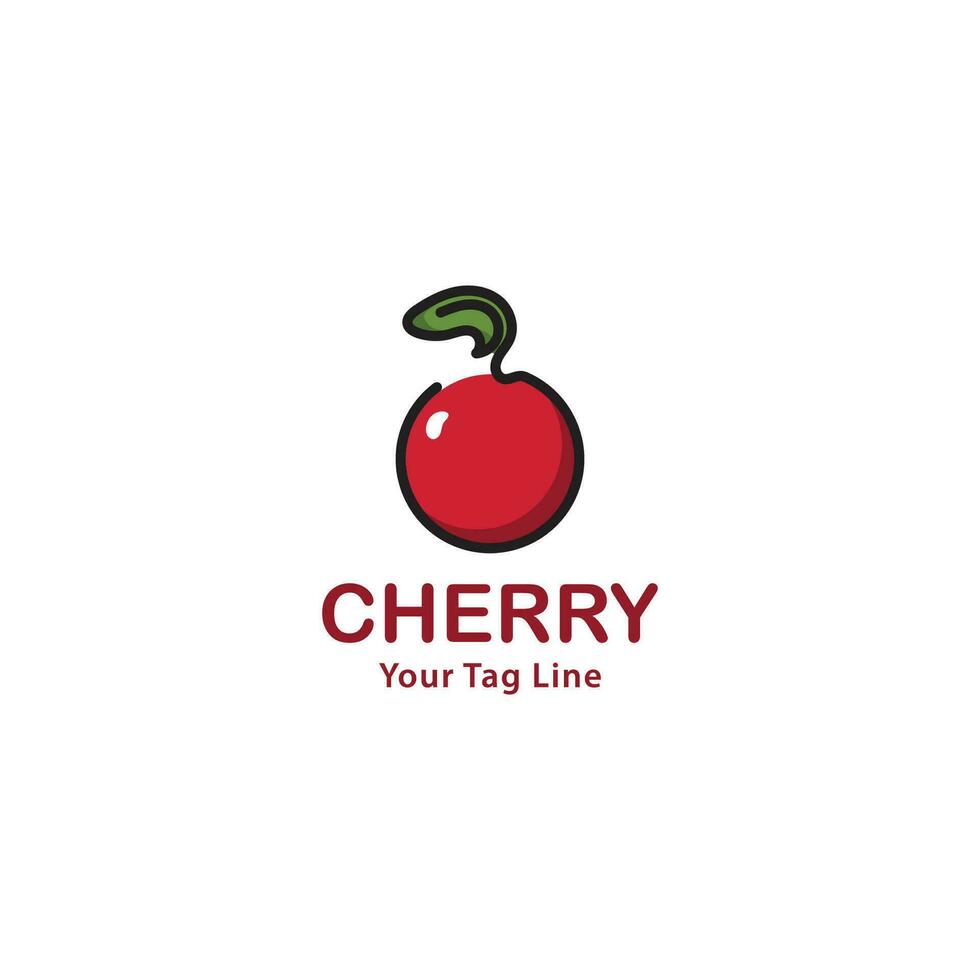 ciliegia frutta logo con rosso colore adatto per logo, frutta negozio, Prodotto vettore