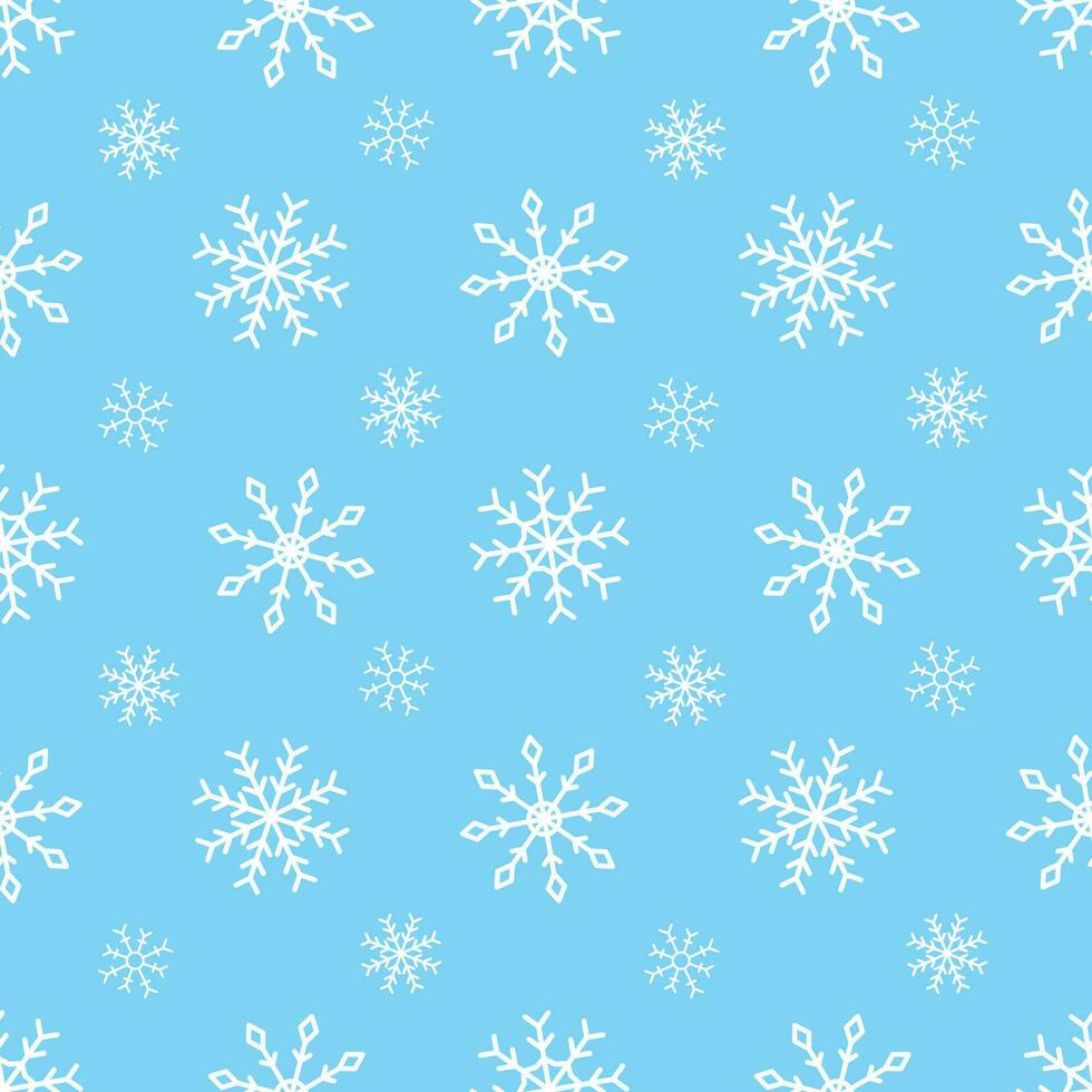 fiocco di neve senza soluzione di continuità modello su blu sfondo per sfondo, involucro vettore