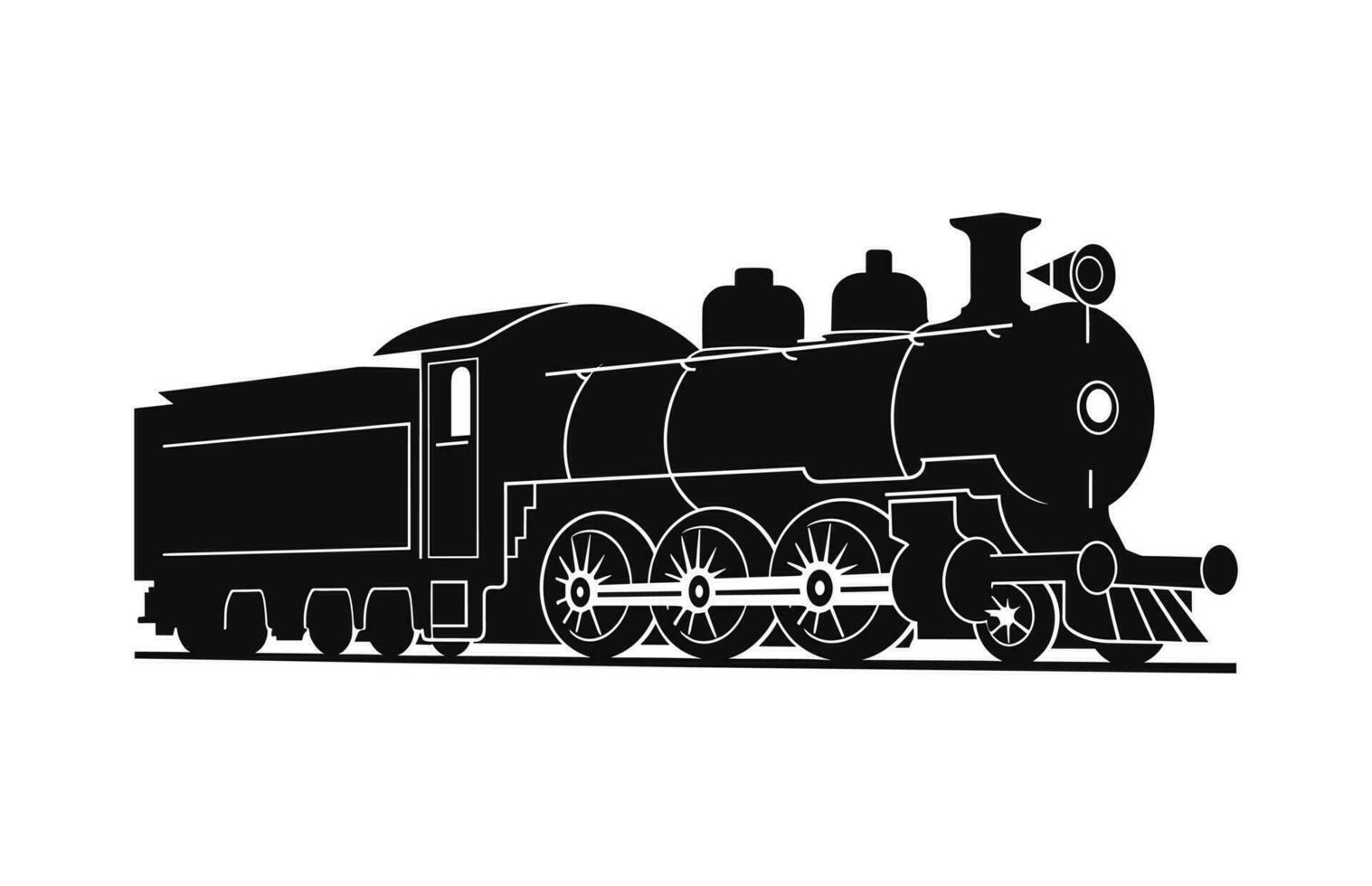 un' locomotiva treno silhouette vettore gratuito