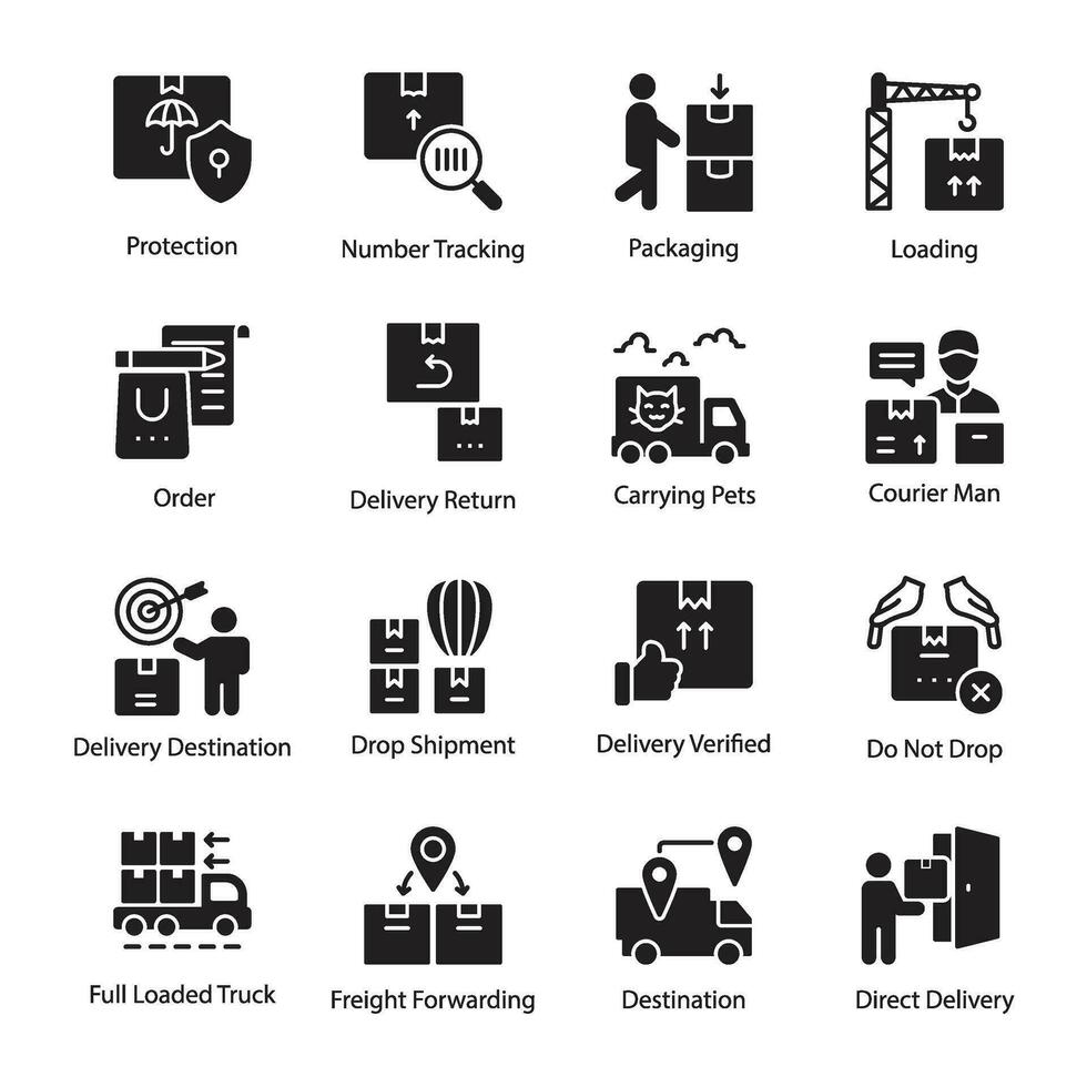 imballare di la logistica e consegna icone vettore