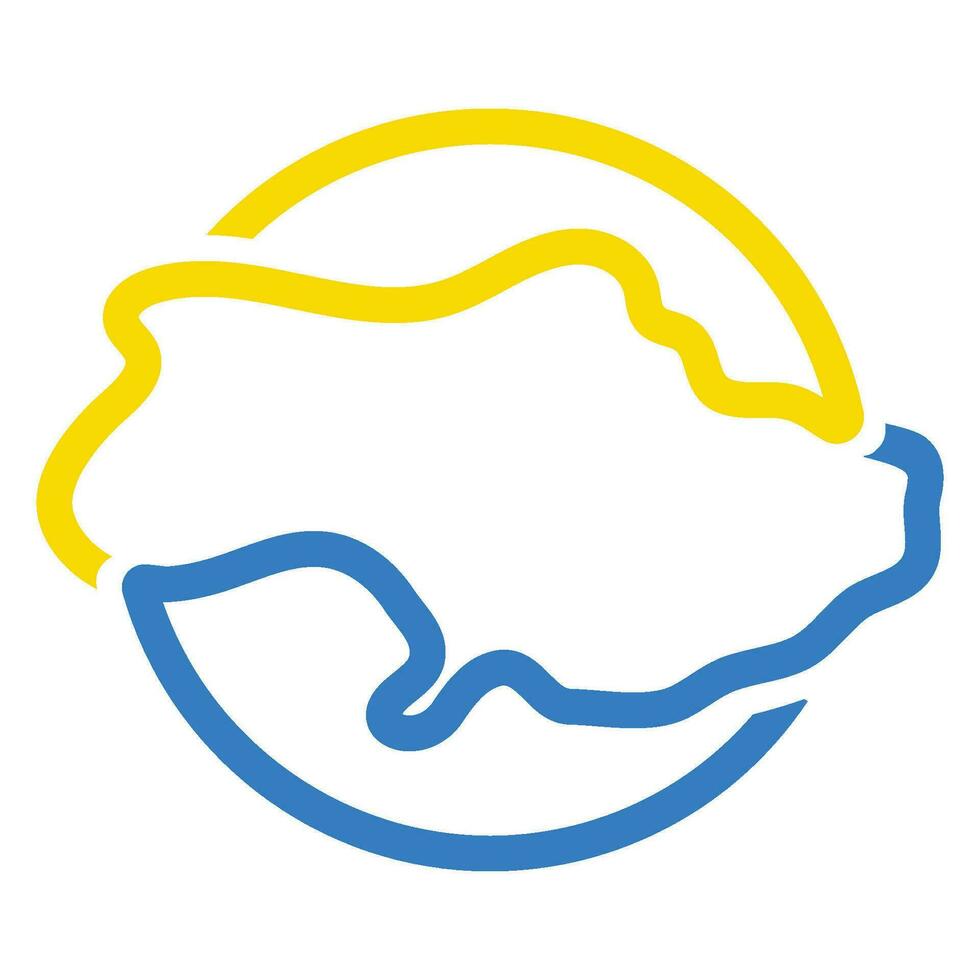 Ucraina carta geografica icona vettore