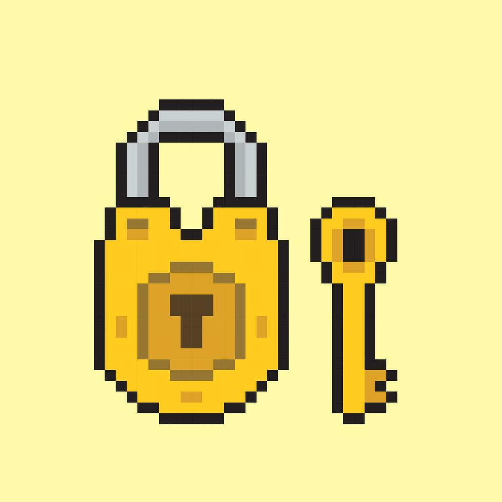 pixel arte serratura e chiave vettore