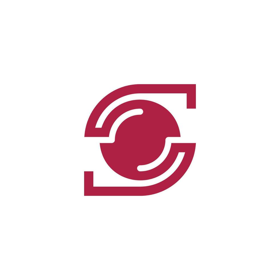 lettera S cerchio nucleo visione logo vettore