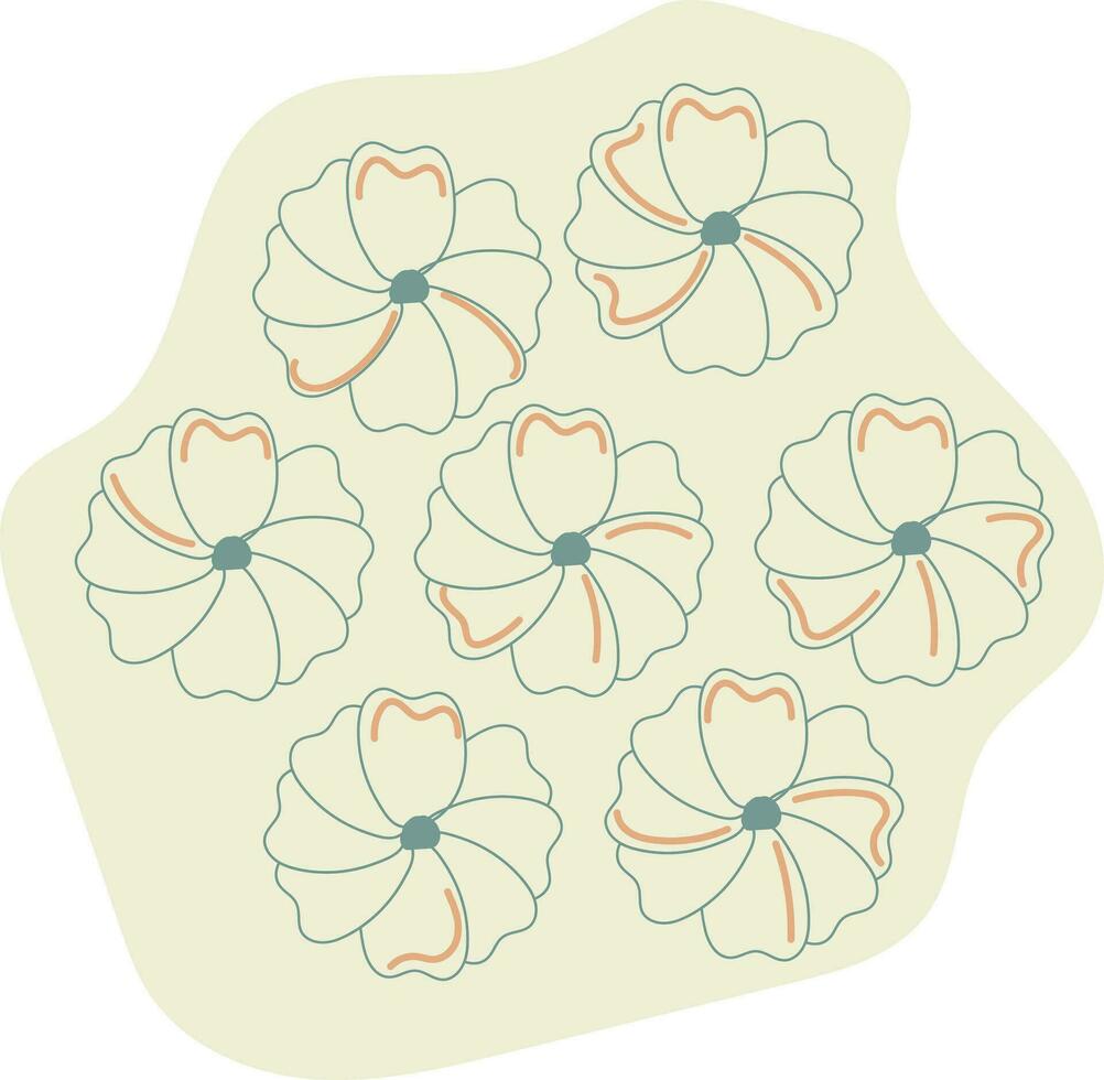macchia con dipinto fiori minimalismo lineare disegno vettore