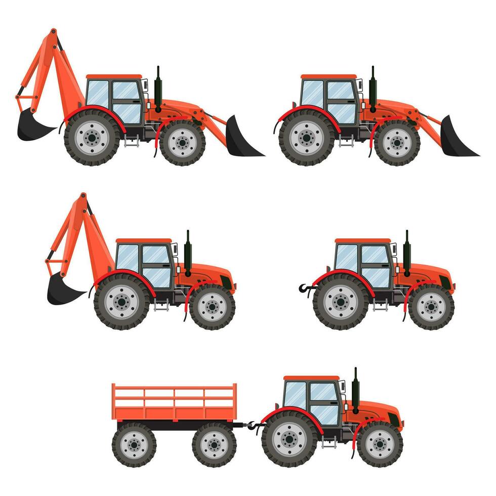 trattore, escavatore, bulldozer impostare. vettore
