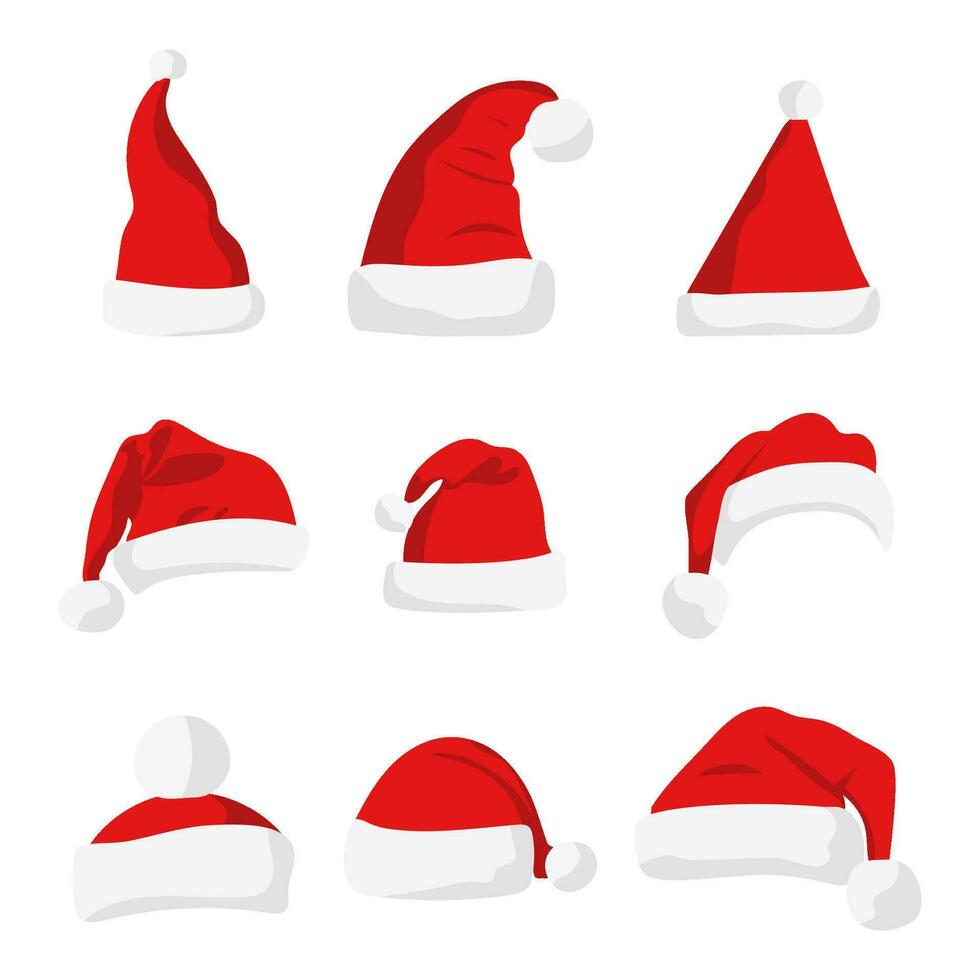 Santa Claus rosso cappello silhouette. vettore