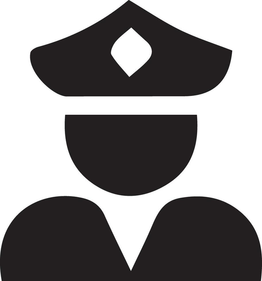minimo polizia icona vettore silhouette, bianca sfondo, riempire con nero 19